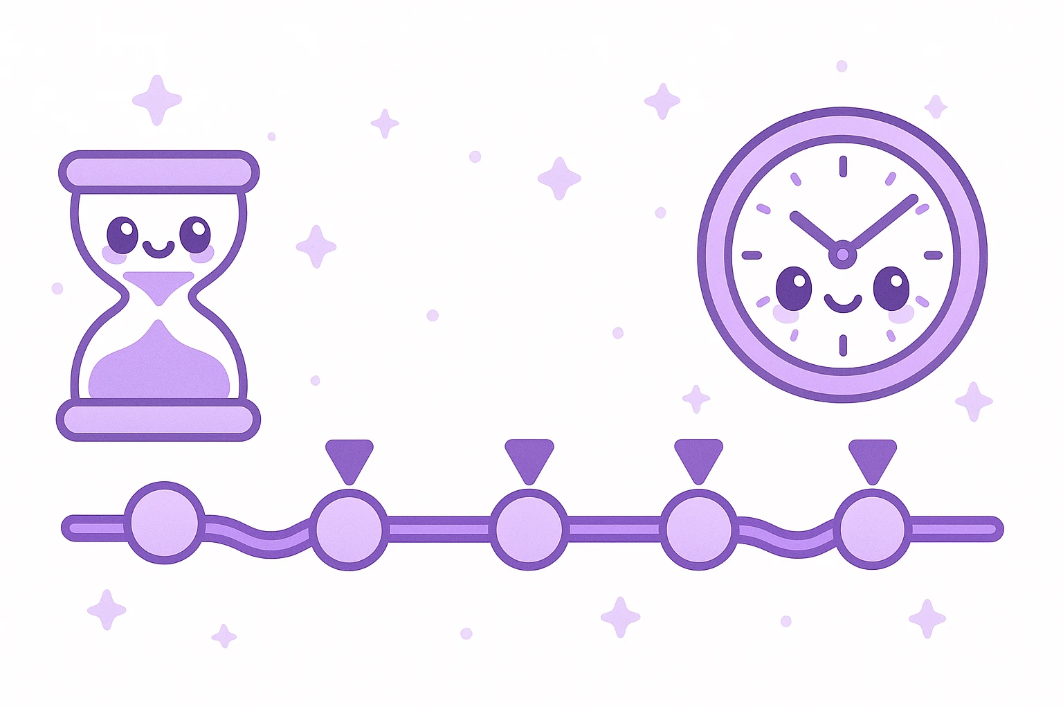 "Timeline", "history" no text, with the colors: Primary Purple:  #8B5CF6
  Light Purple:    #A78BFA emoji