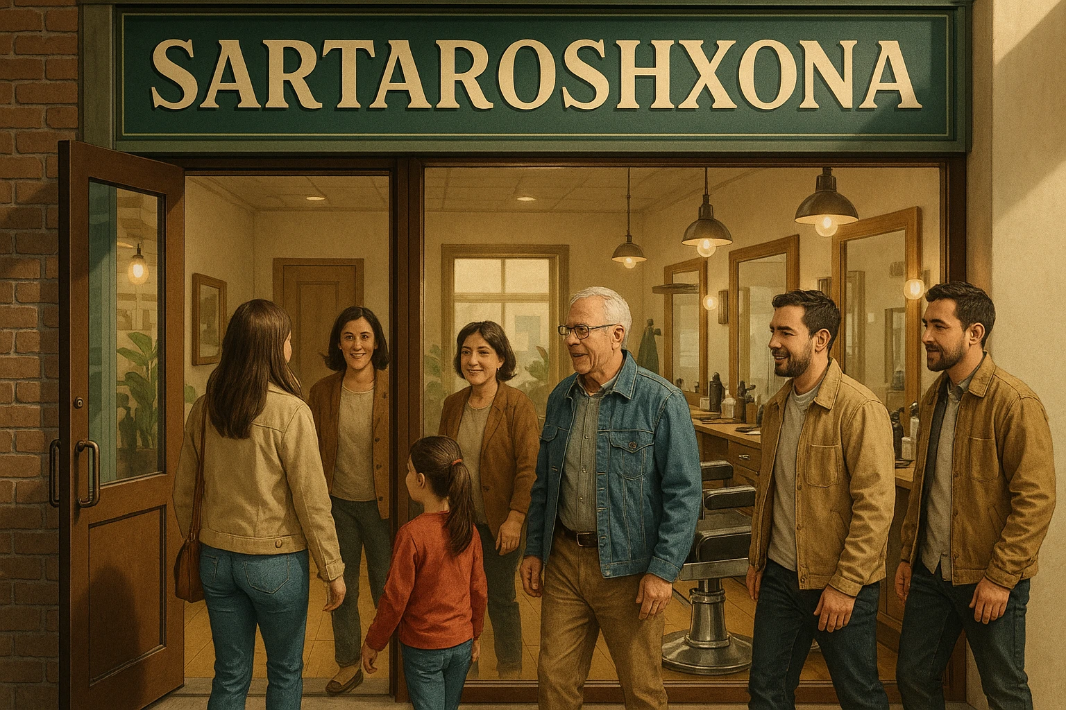 Sartaroshxonaga kirib kelayotgan mijozlar emoji