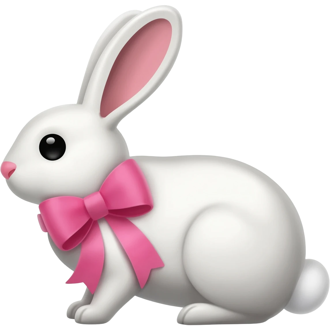 Conejita blanca con lazo rosa emoji