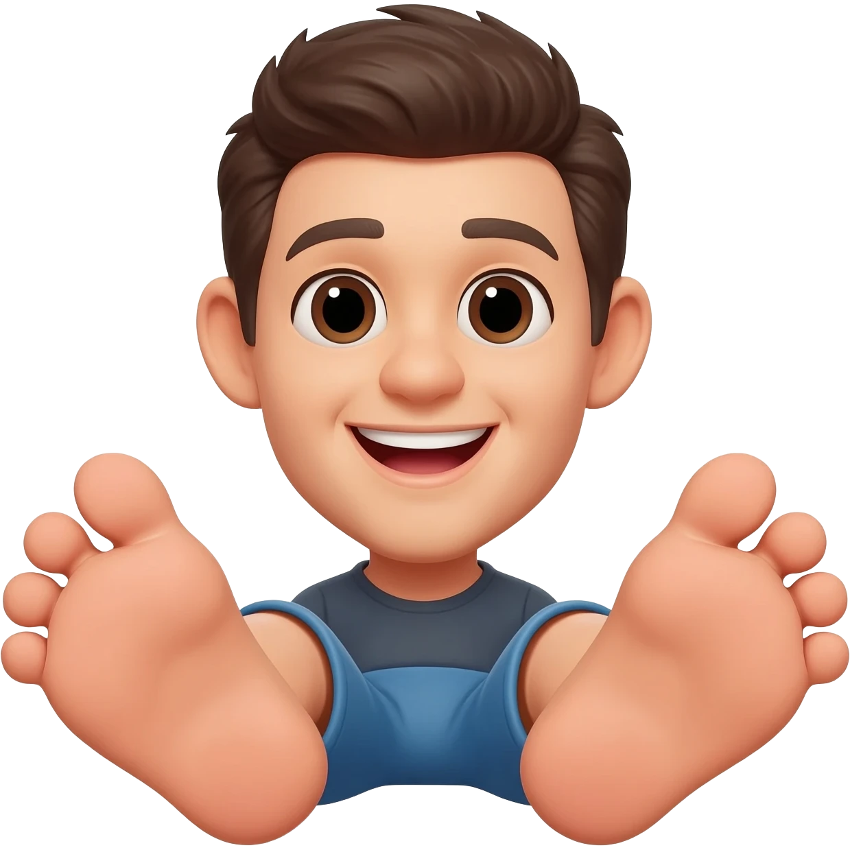 Smiley face with 2 feet behind emoji