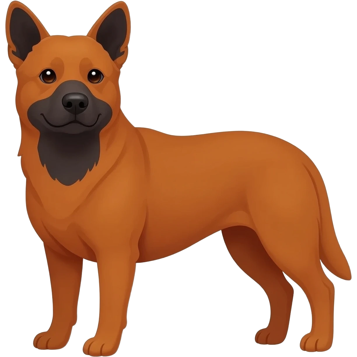 All red body and chest with dark muzzle, bentley Australian cattle dog emoji