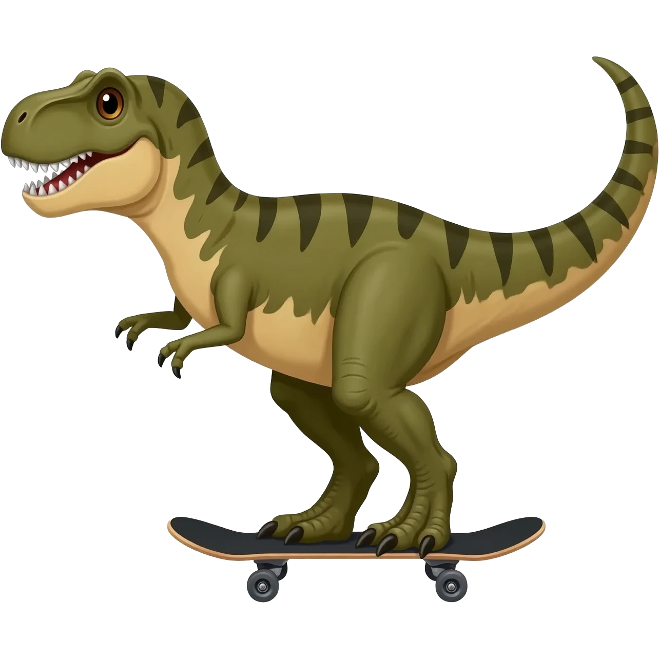 Dinosaur on a skateboard emoji