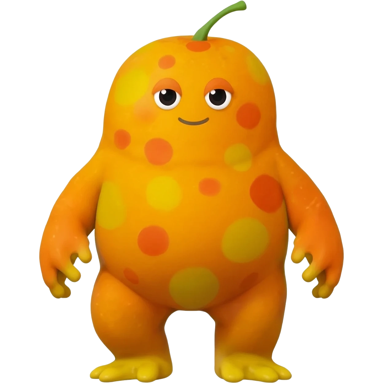 Bright Tropical Fruit-Colored Lime-Orange-Berry Speckled Vernid-Trico-creature inspired by LiLaiRa (full body) emoji