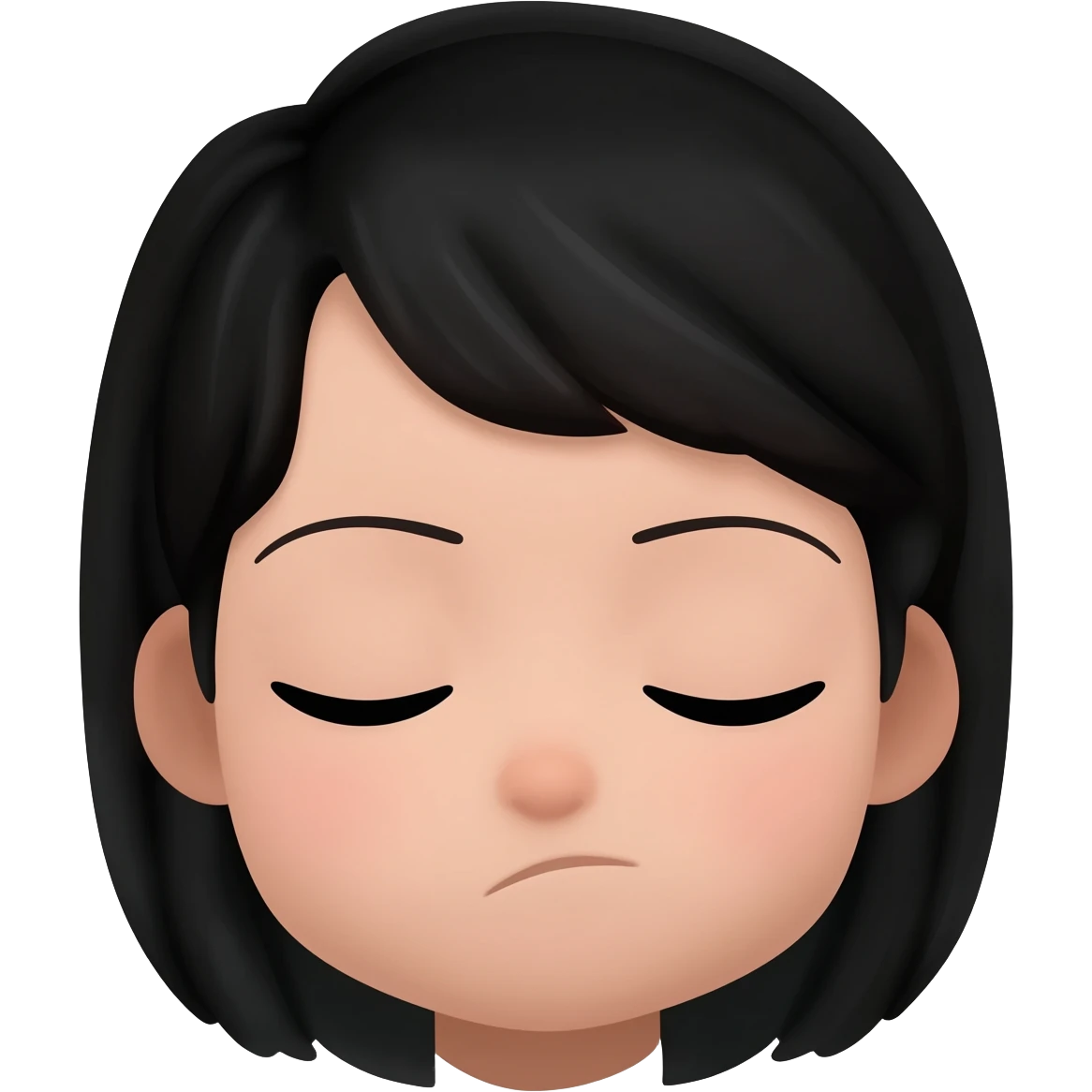 girl slepping black hair emoji