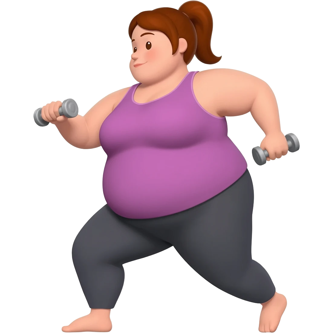 fat woman working out emoji