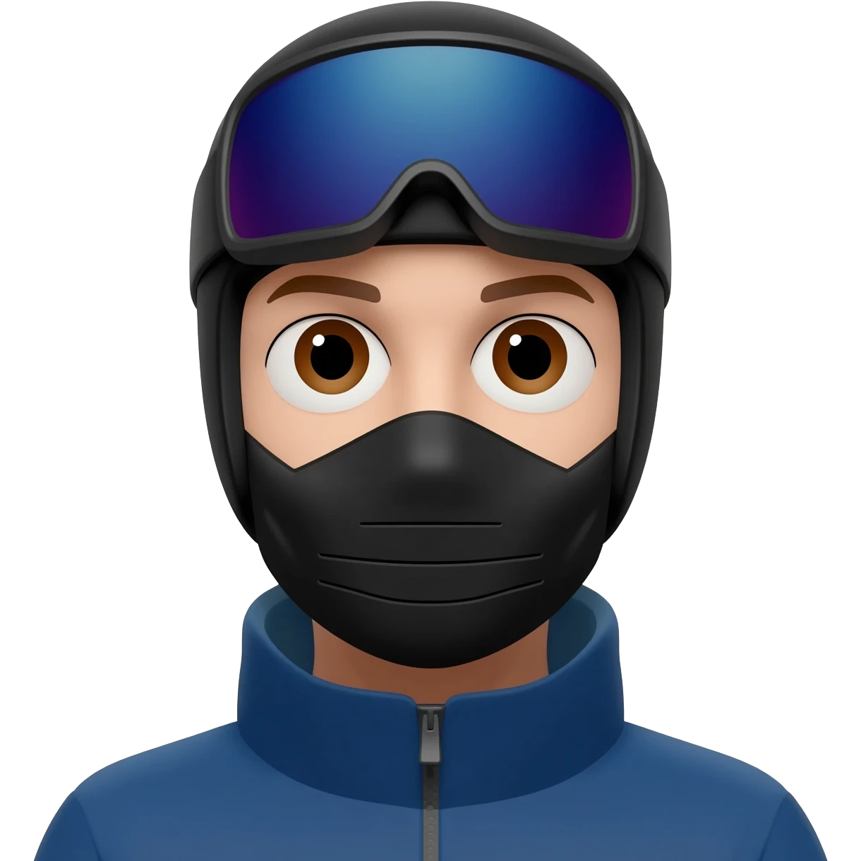 Have a black full ski face mask on emoji