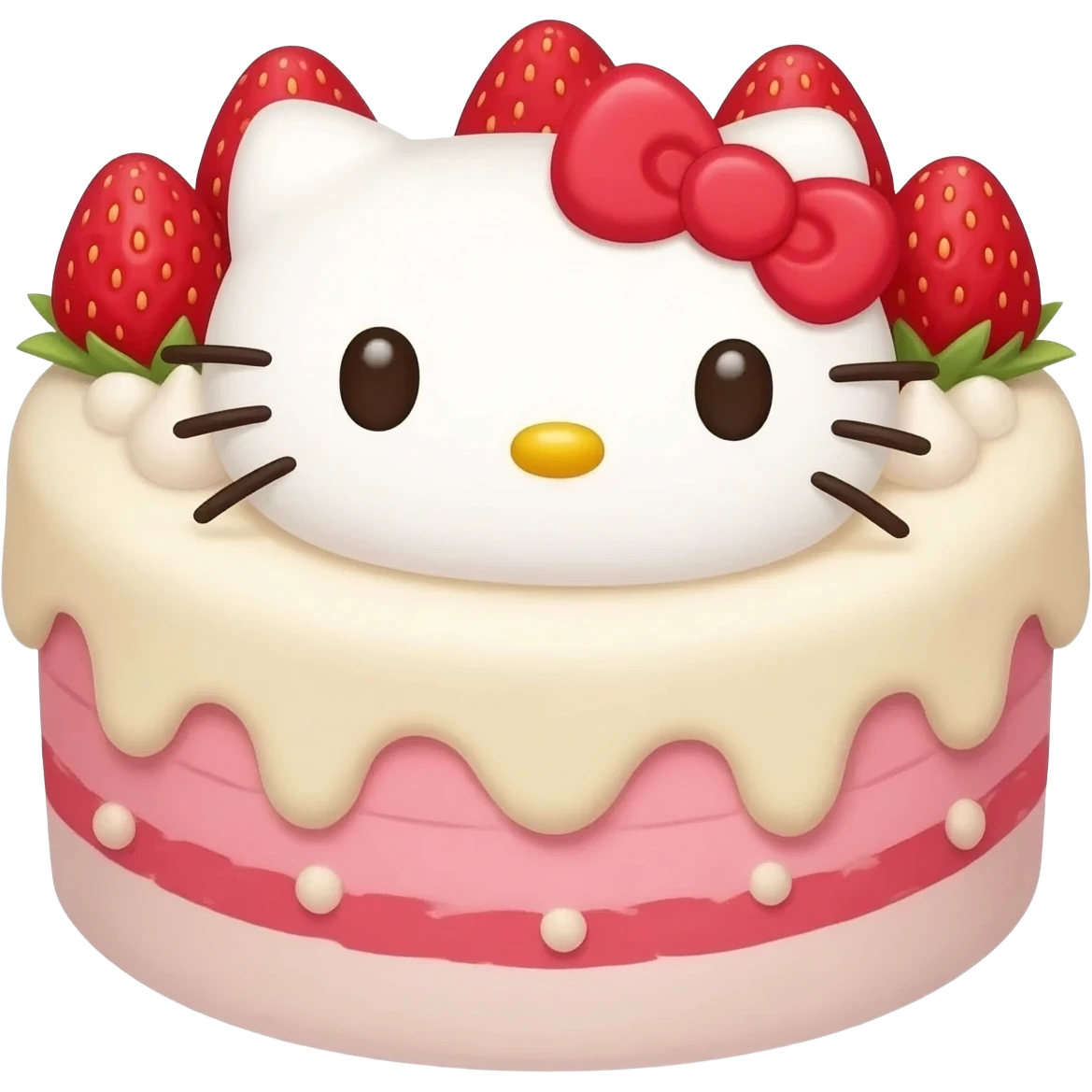 Hello kitty strawberry cute cake emoji