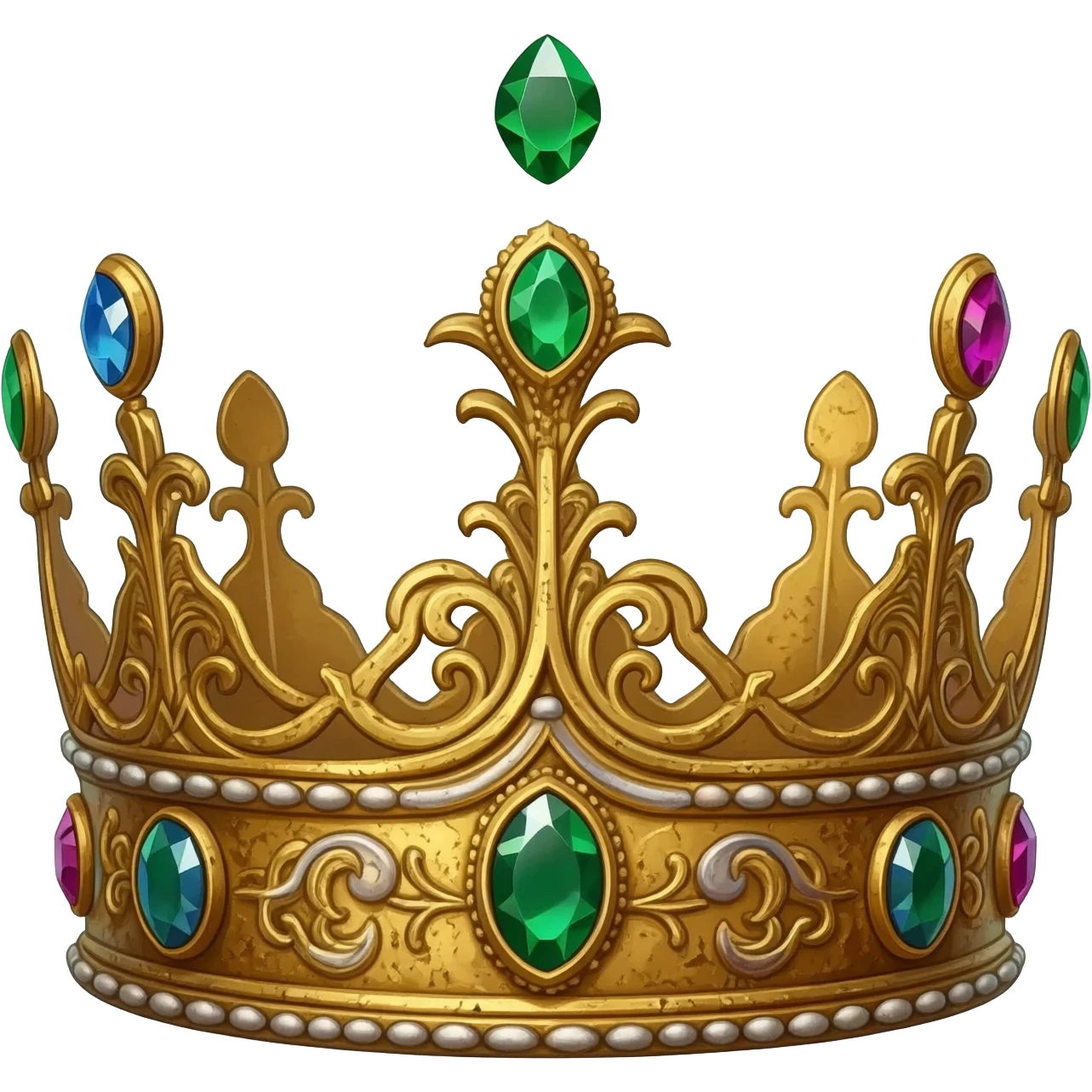 ancient golden crown with floating jewels emoji
