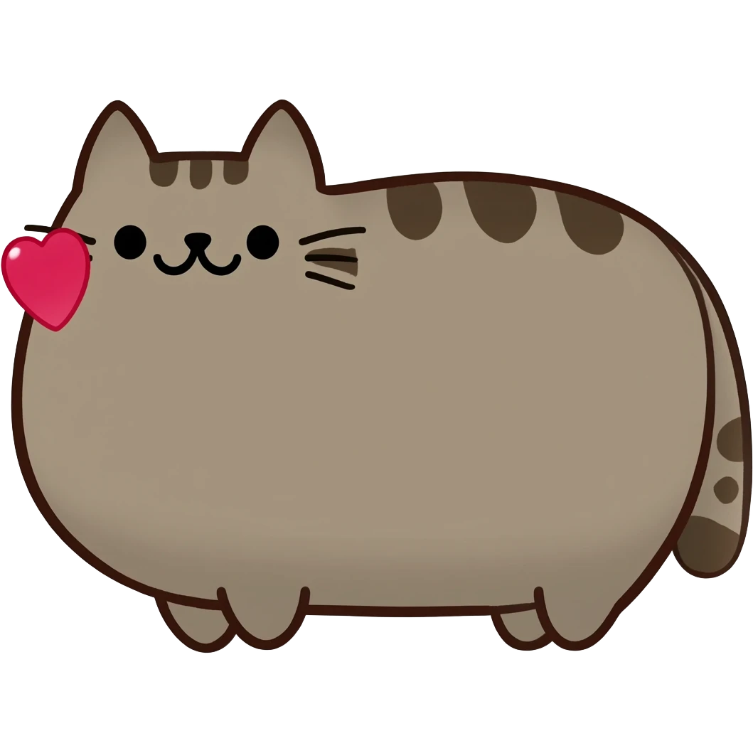 cat pusheen kiss emoji