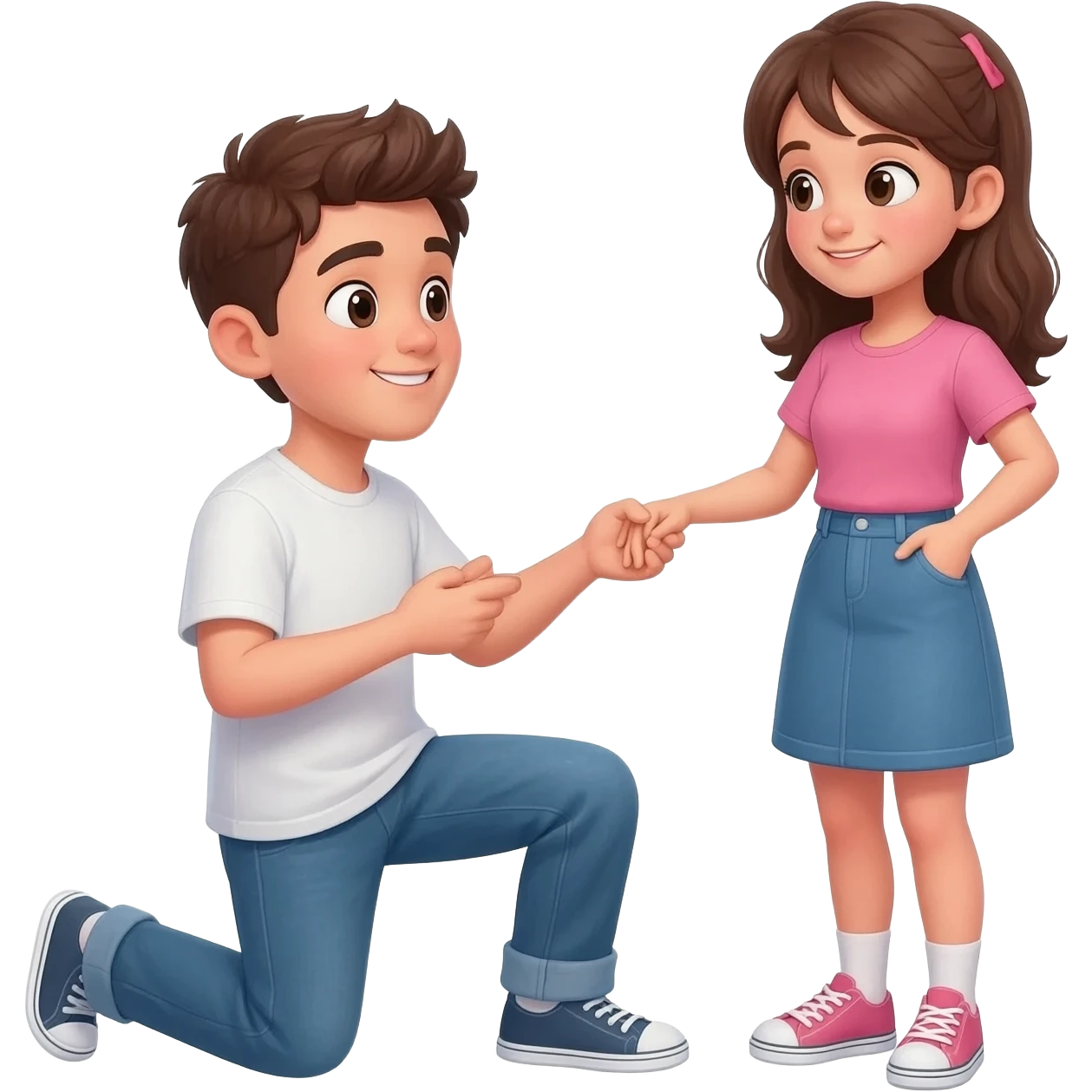 A boy proposing a girl in  emoji type emoji