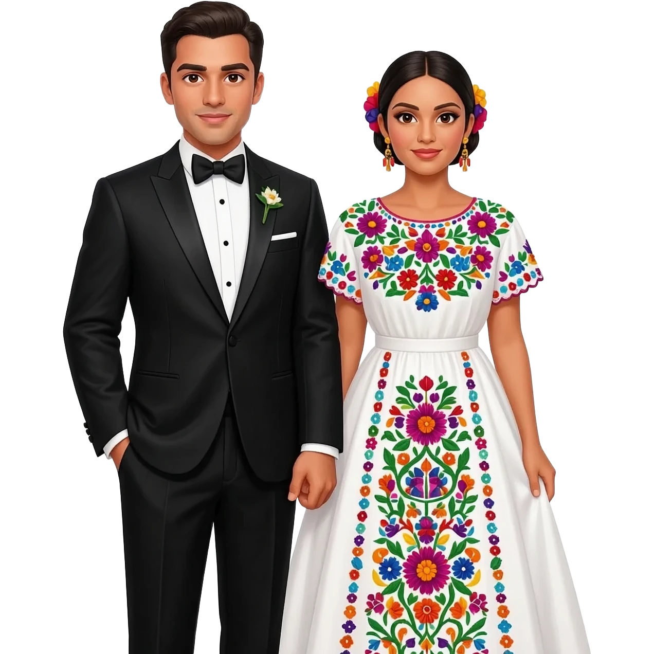 White Groom & Mexican Bride emoji