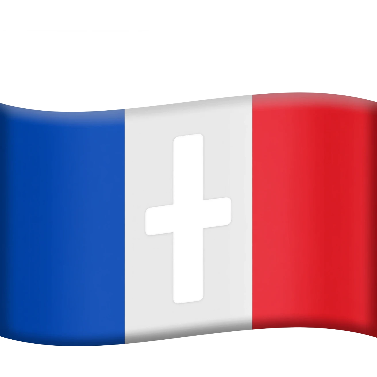 Drapeau français avec la croix de lorraine emoji