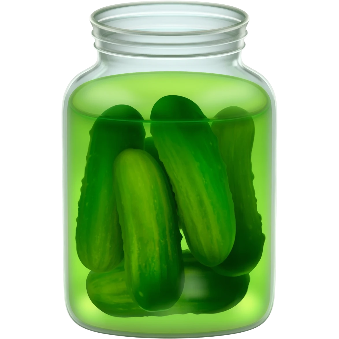 Pickles in a jar with green juice emoji