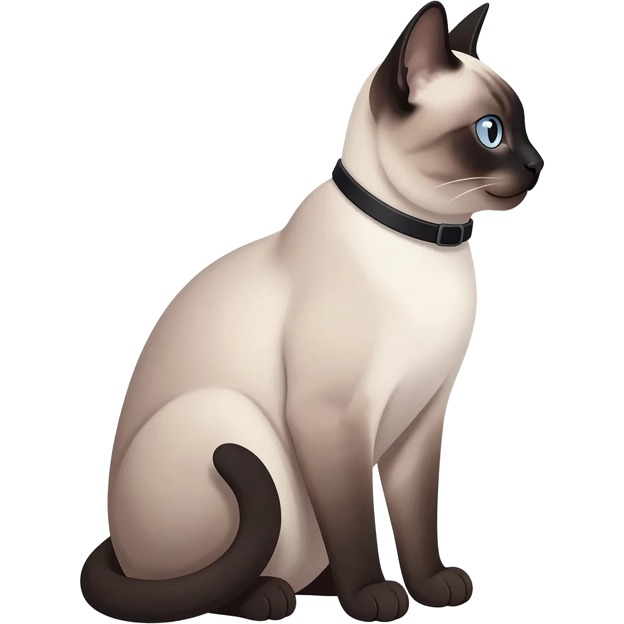 Siamese cat sits and looks to the right emoji