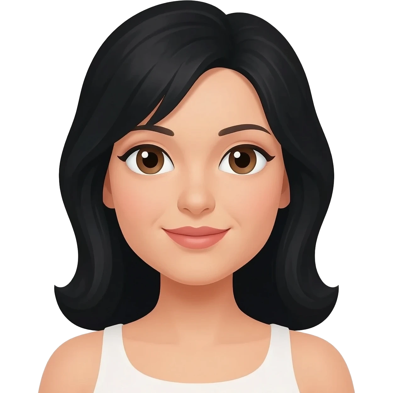 white woman tanbed black hair emoji