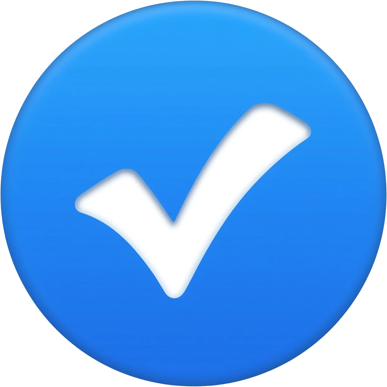 Blu tike just like Instagram account verification symbol rounded shap the color of inside have to be whait emoji