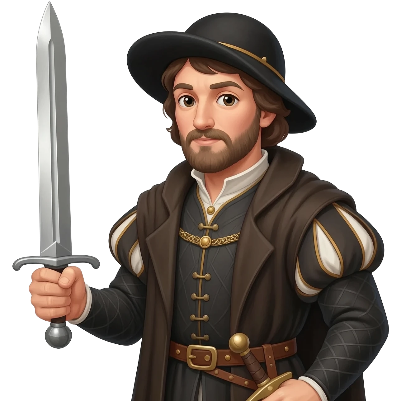 Renaissance Man in Medieval garb with sword emoji