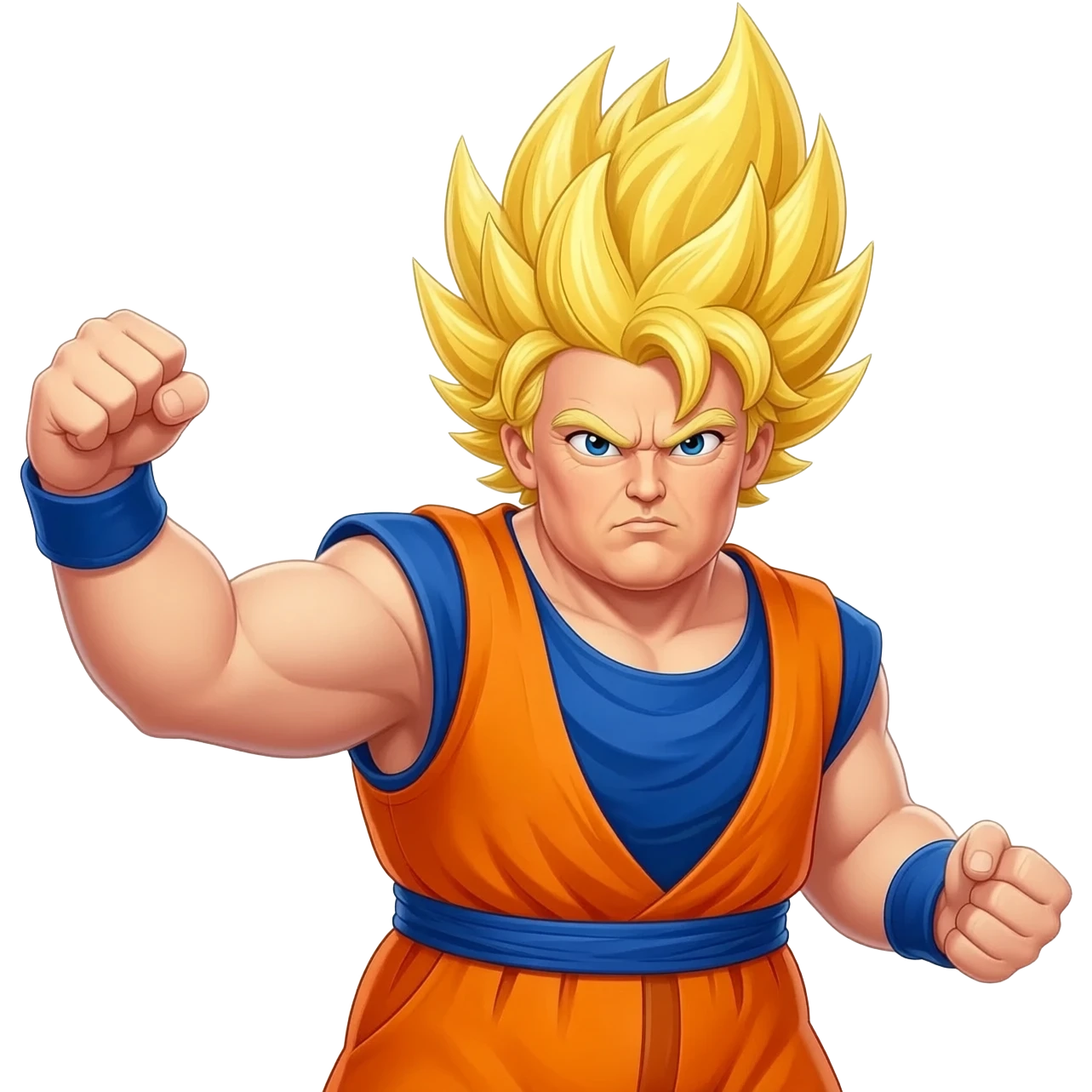 an old fat President Donald Trump powering up to go "super sian" emoji