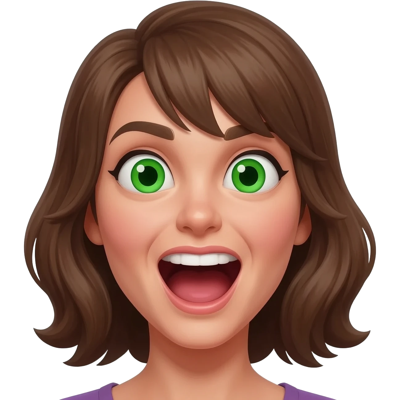 crazy eyed woman with green eyes emoji