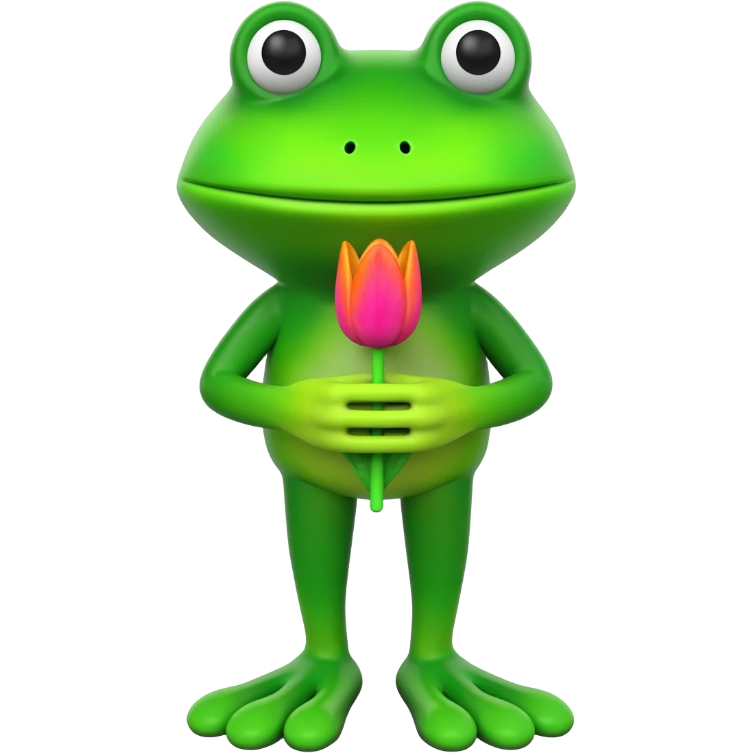 Набор 3D лягушки с тюльпанами с разными эмоциями 8 на 8 штук emoji