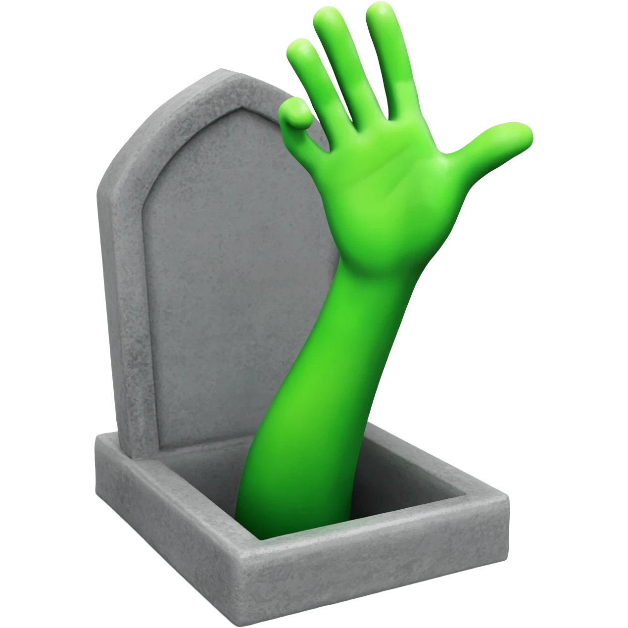 green arm reaching of grave emoji