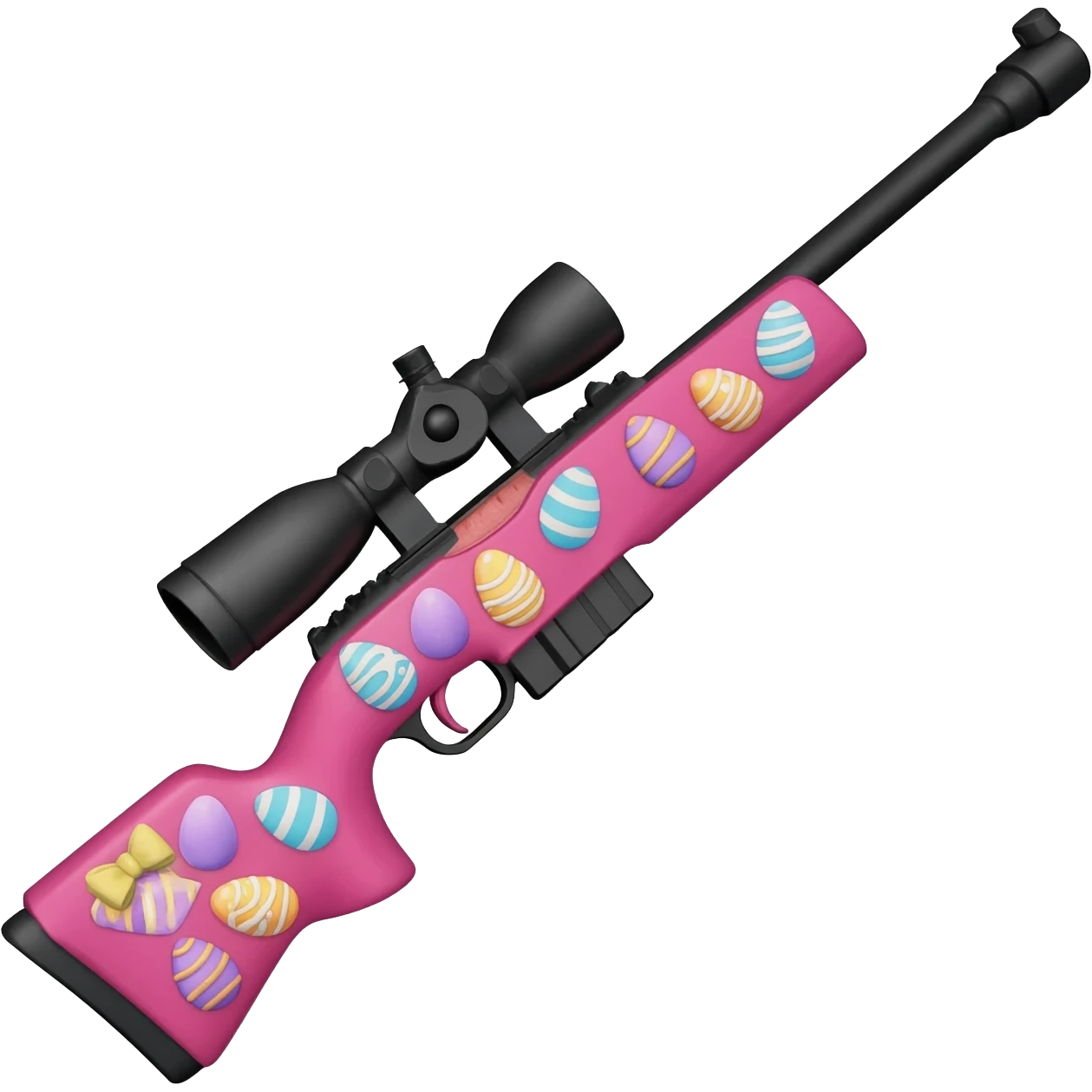 easter theme sniper rifle pink with bow tie emoji