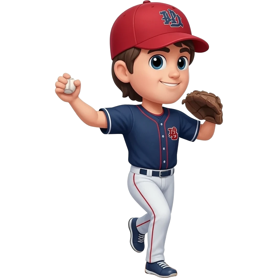 baseball pitcher navy & red emoji