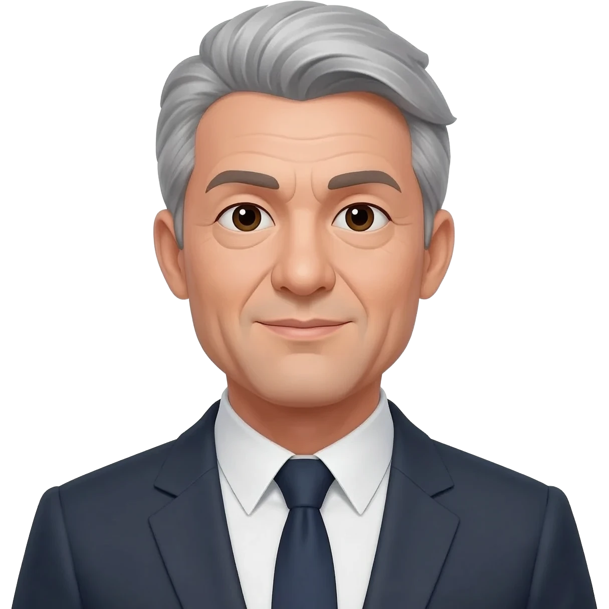 una ejecutiva madura, con cabello canoso y elegante emoji