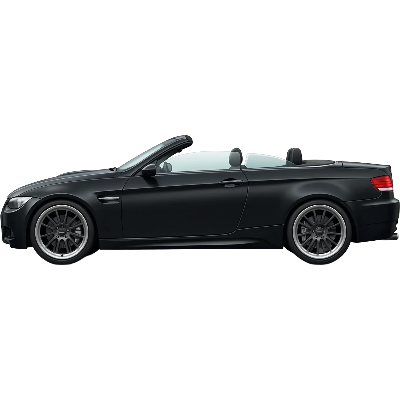 Bmw e93 cabrio in sehr dunkel schwarz mit alpina felgen photo von der seite emoji