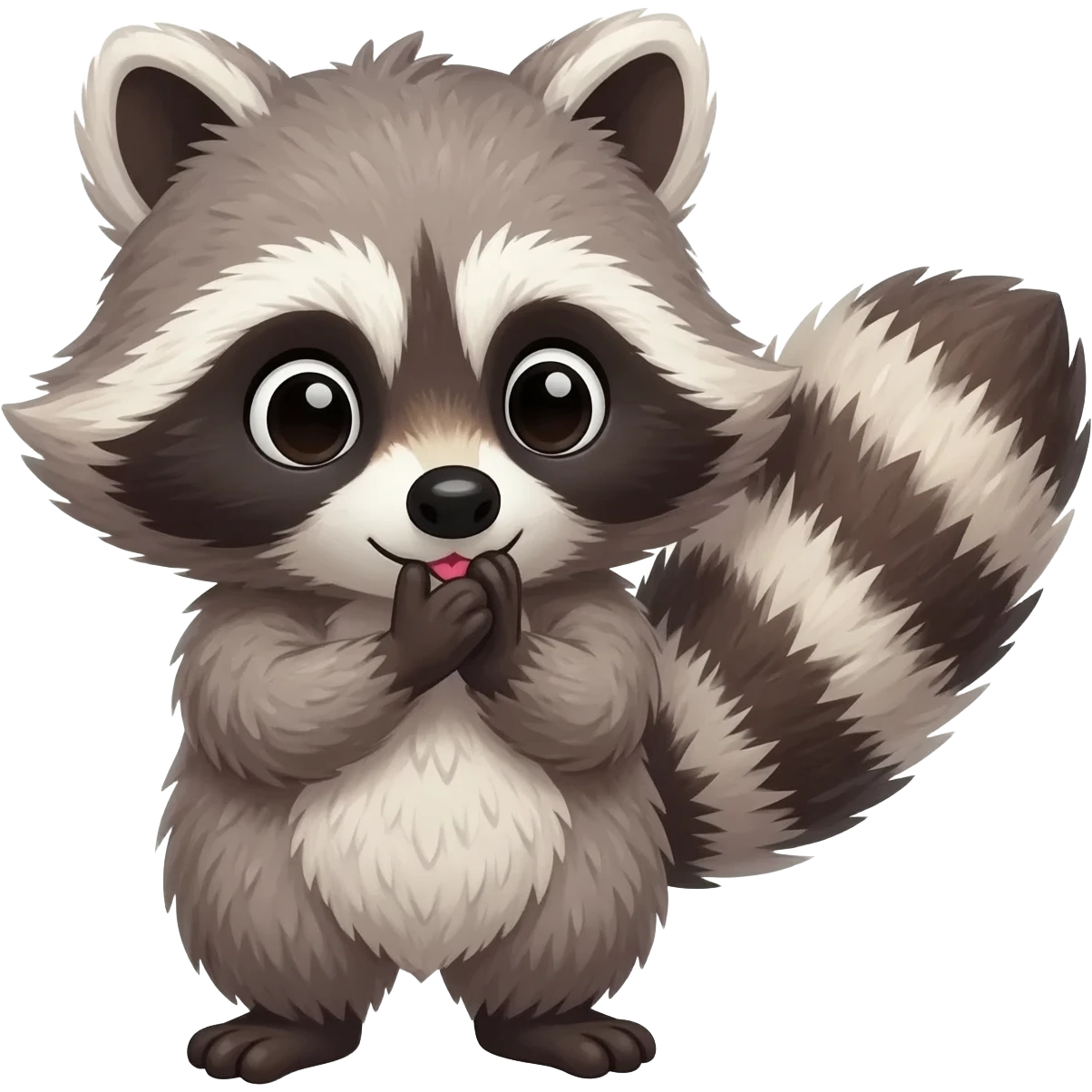 Cute Raccoon blowing a kiss emoji