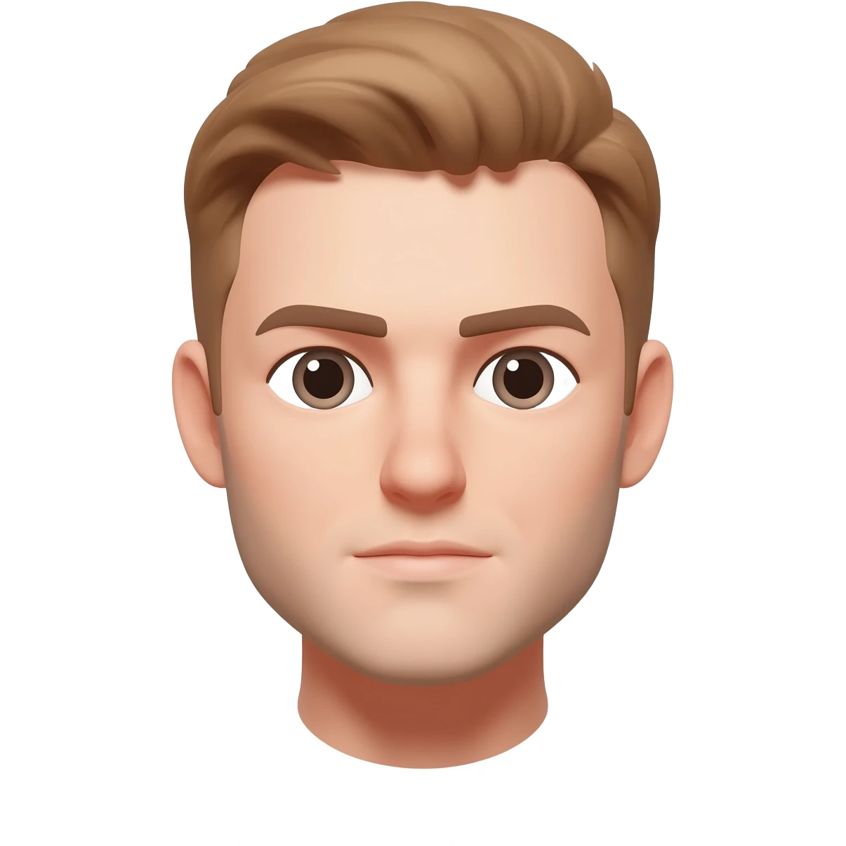 male short light  brown hair round face emoji