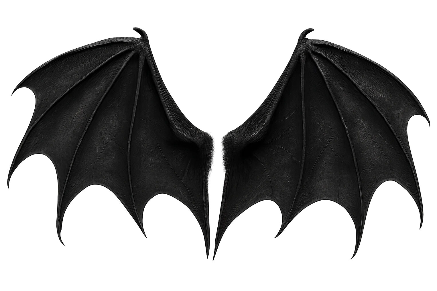 realistic goth black bat wings, highly detailed, no background emoji