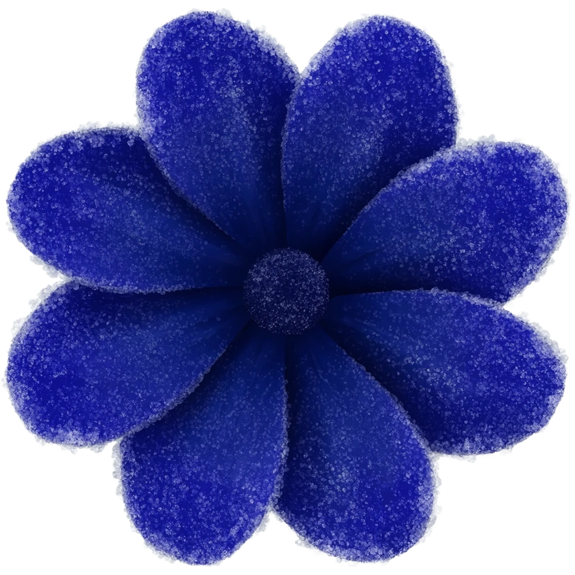 Dark blue flower with sugar emoji