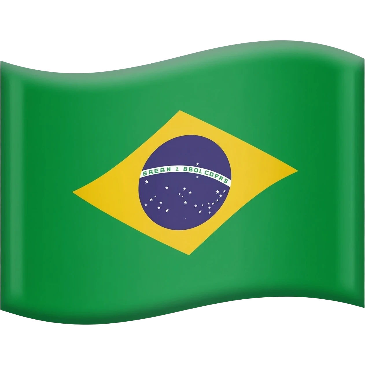 Uma bandeira do brasil reta nas bordas que estao onduladas emoji