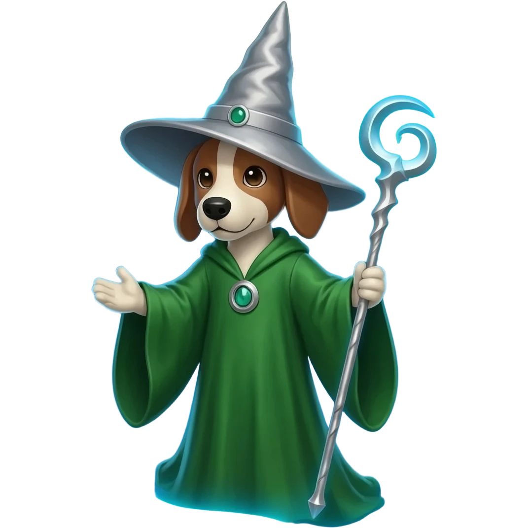 Dog wizard emoji