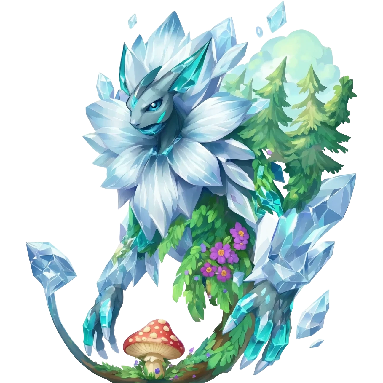 Diancie-Amaura-Aurorus-crystal-flower-Shirin-shroom-shrub-avatar-aesthetic-fusion emoji