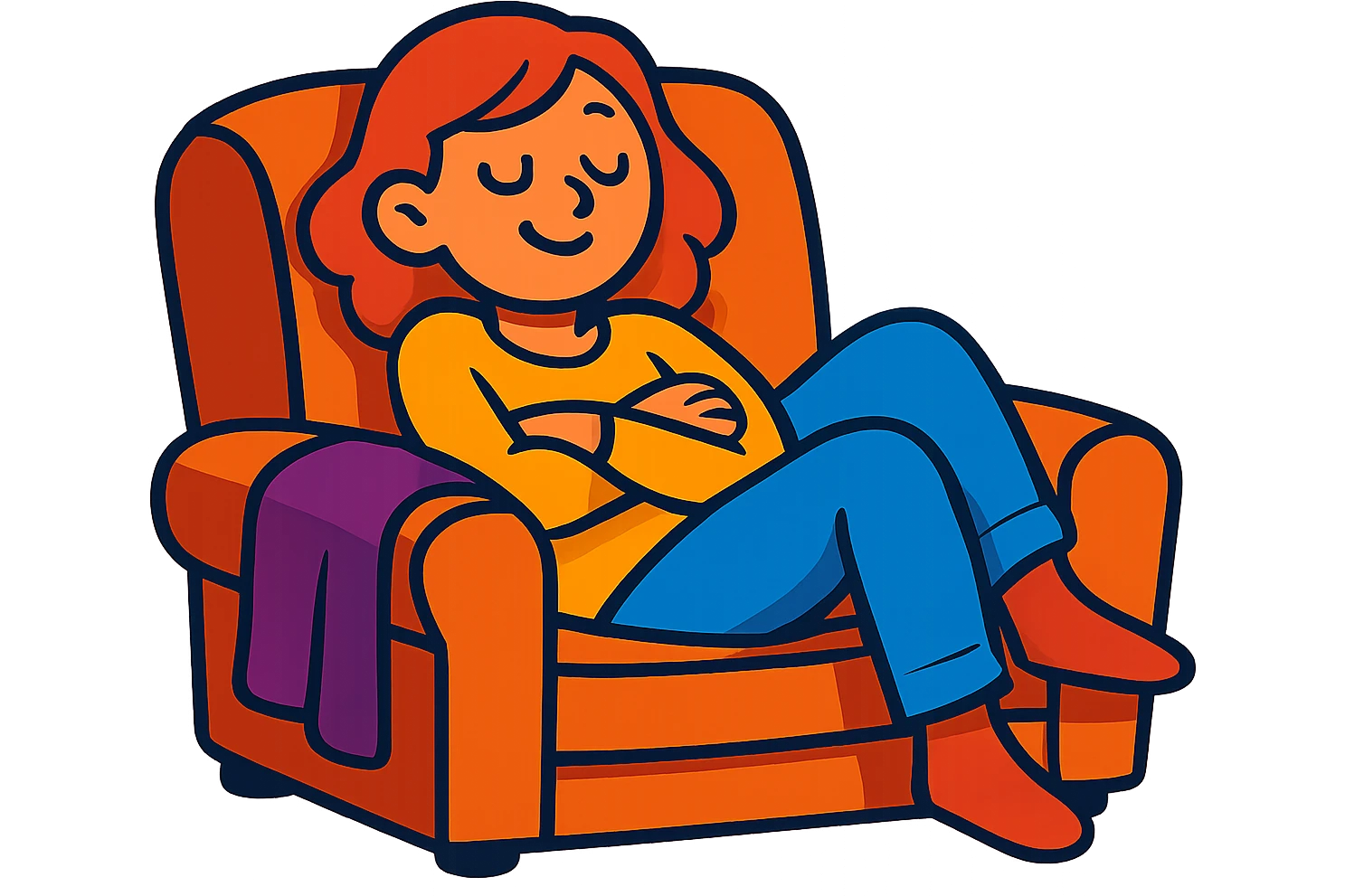 comfort, vibrant cartoon style, relaxed expression emoji