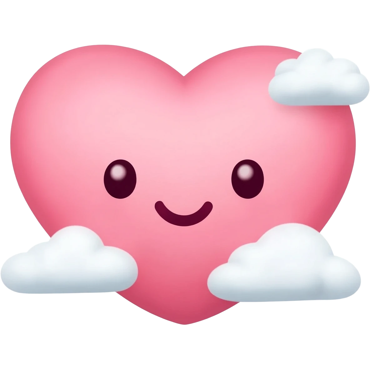 Quiero un emoji de corazón con nubes súper kawaii emoji