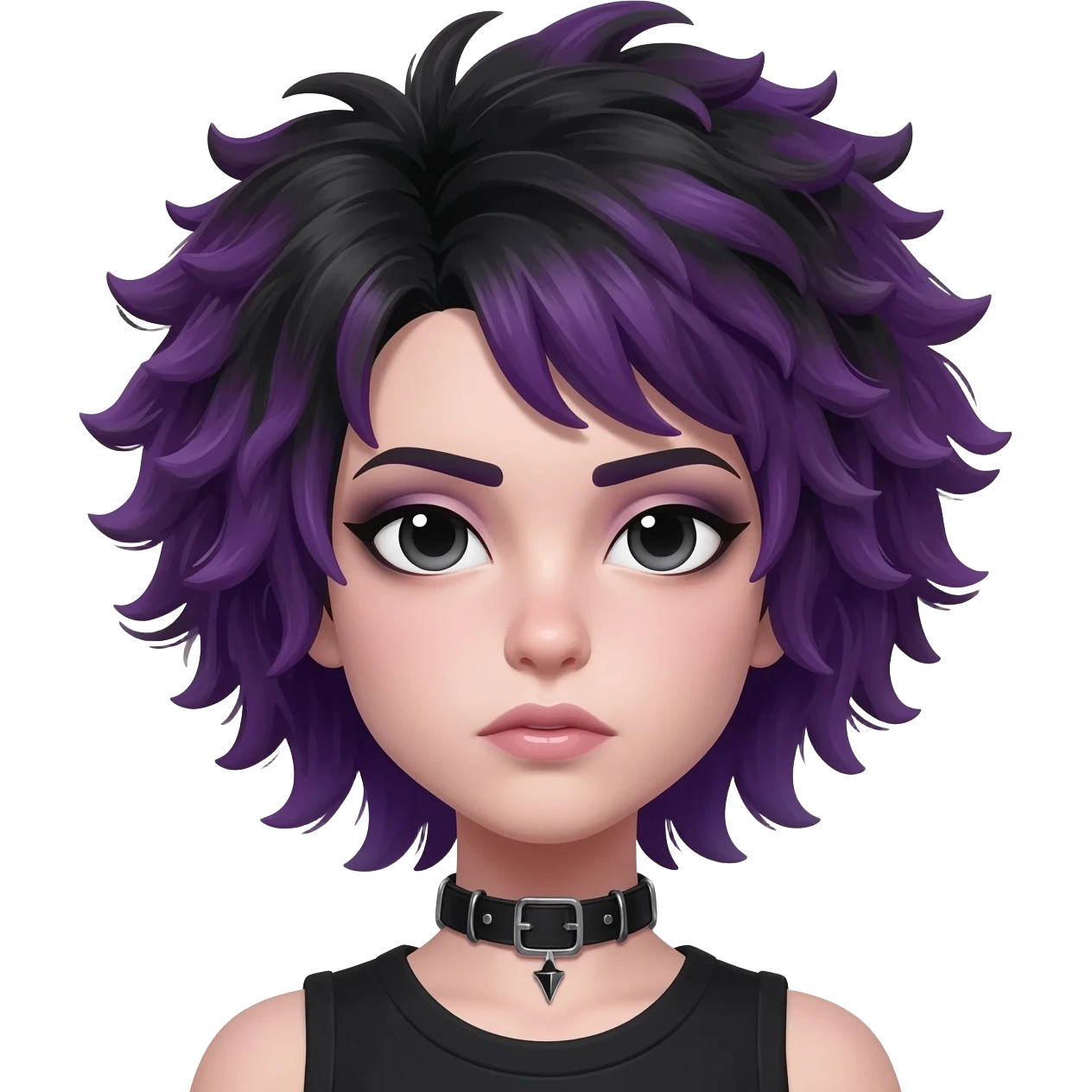 goth girl with fluffy hair

 emoji