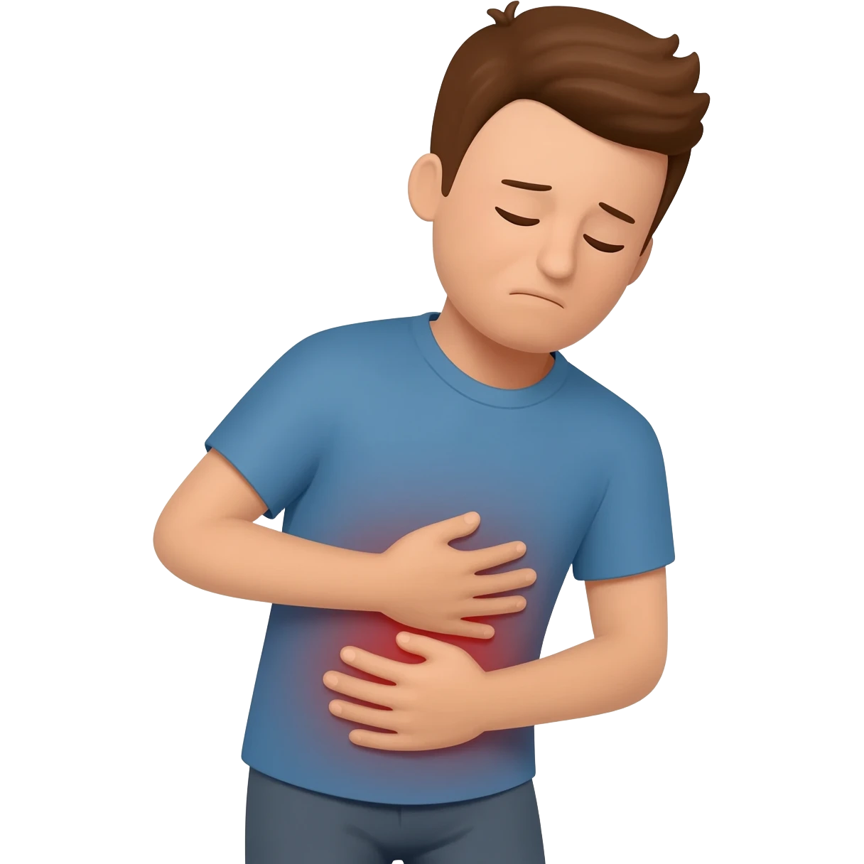 man holding stomach hurting emoji