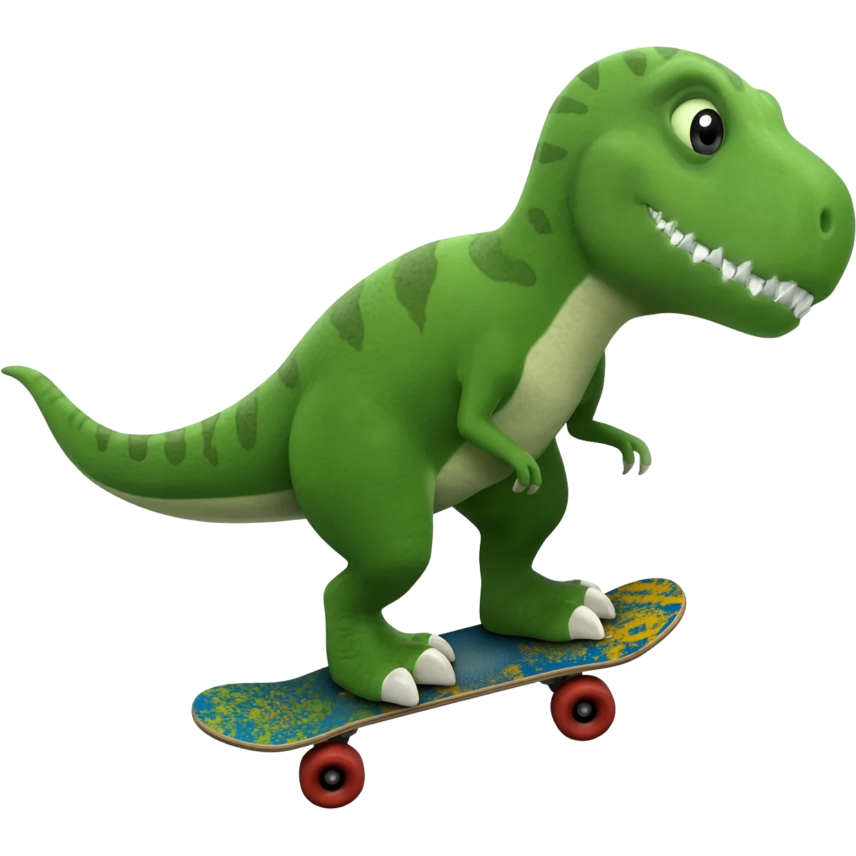 Dinosaur on a skateboard emoji
