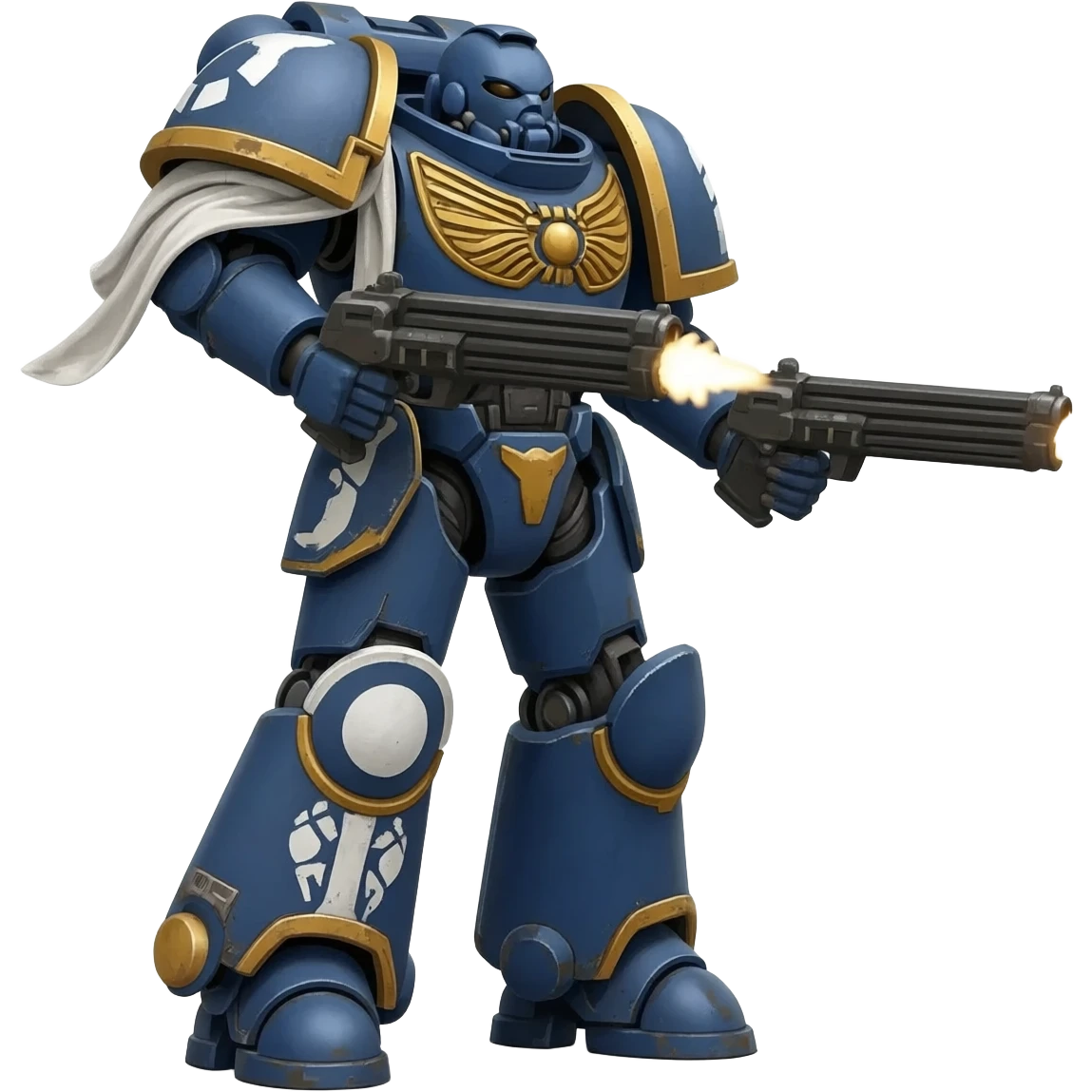 Animated emoji of a Warhammer battle mech from Battletech/Mecwarrior firing PPCs emoji