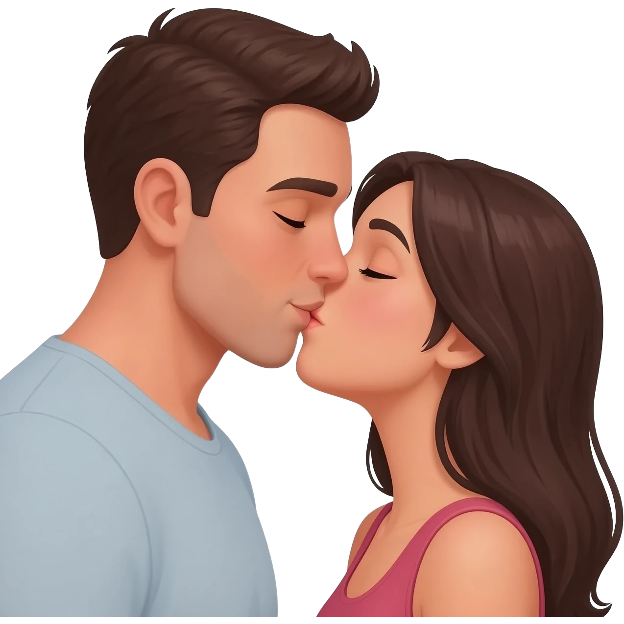 Make a emoji as a guy kiss for a girl emoji
