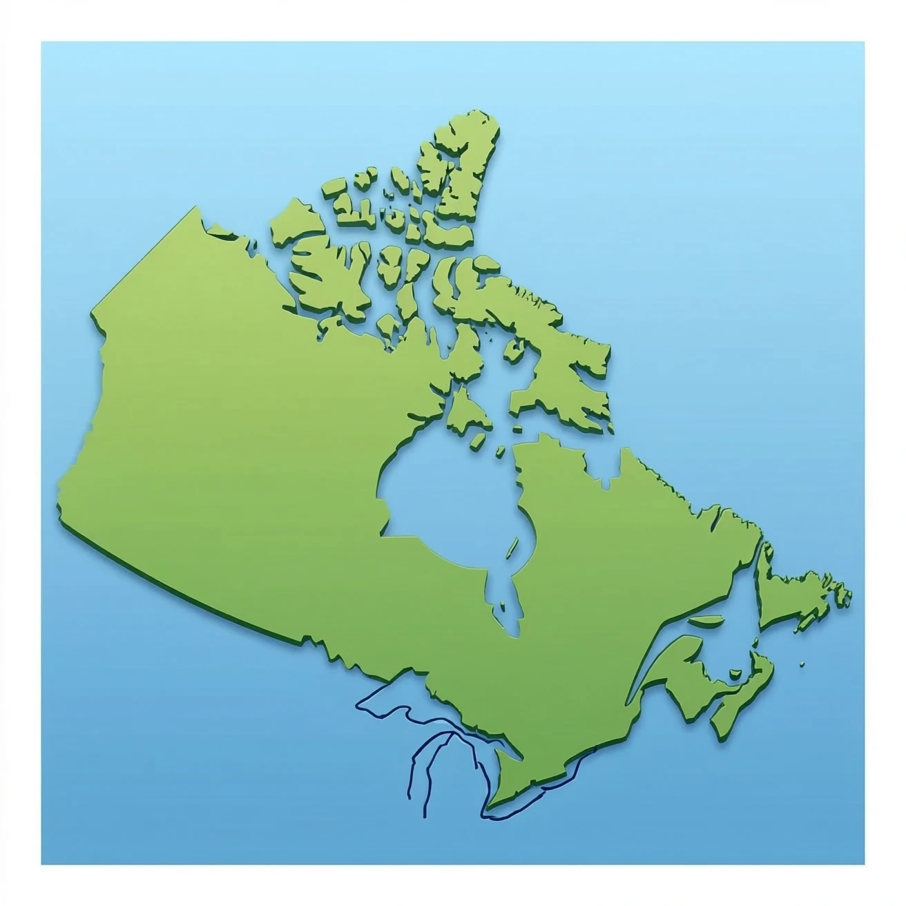 A map of a island inside of a lake inside of a island inside of a lake inside of canada emoji