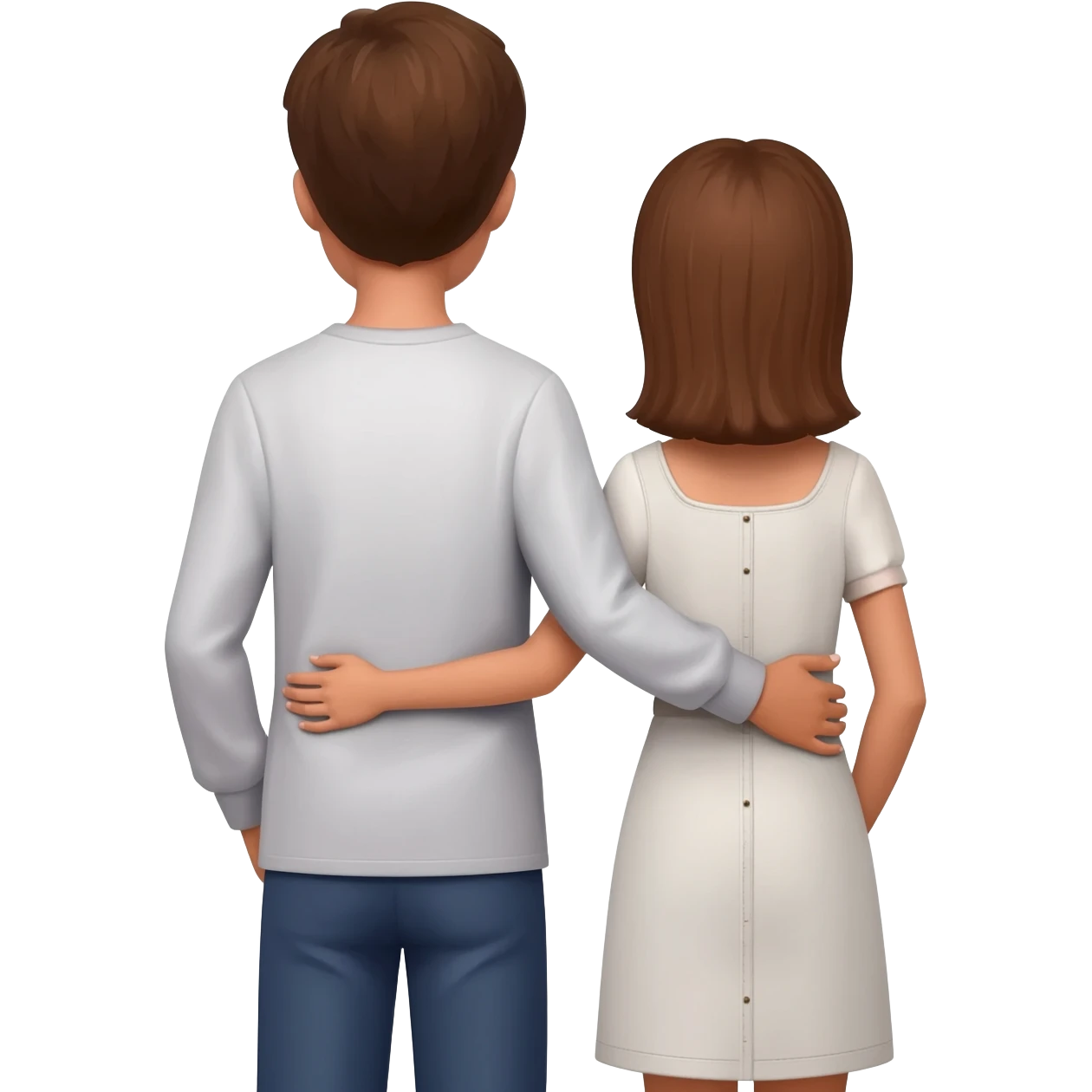A biy standing with girl and his hands is onnh emoji