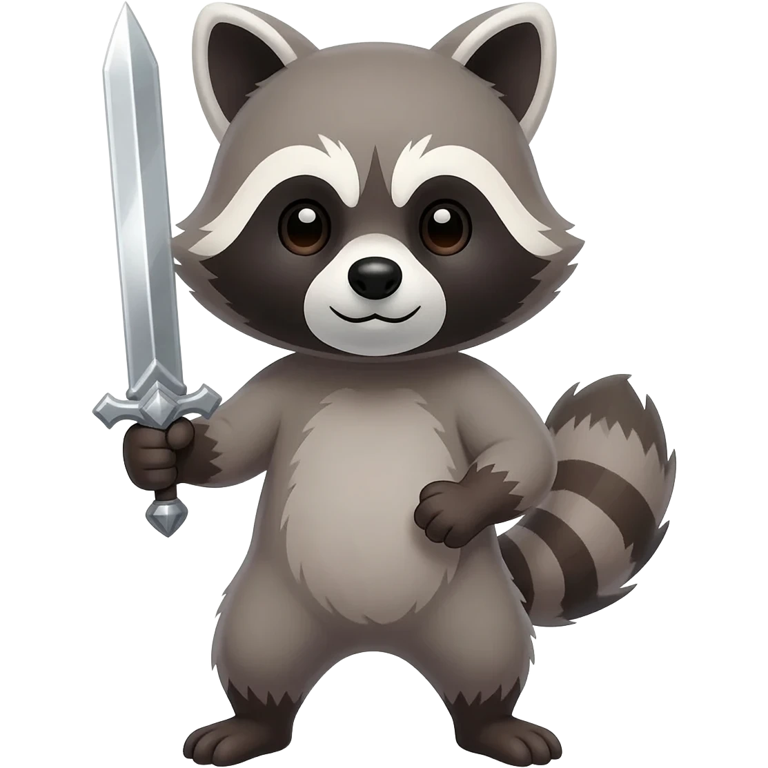 Cute Raccoon with Sword emoji