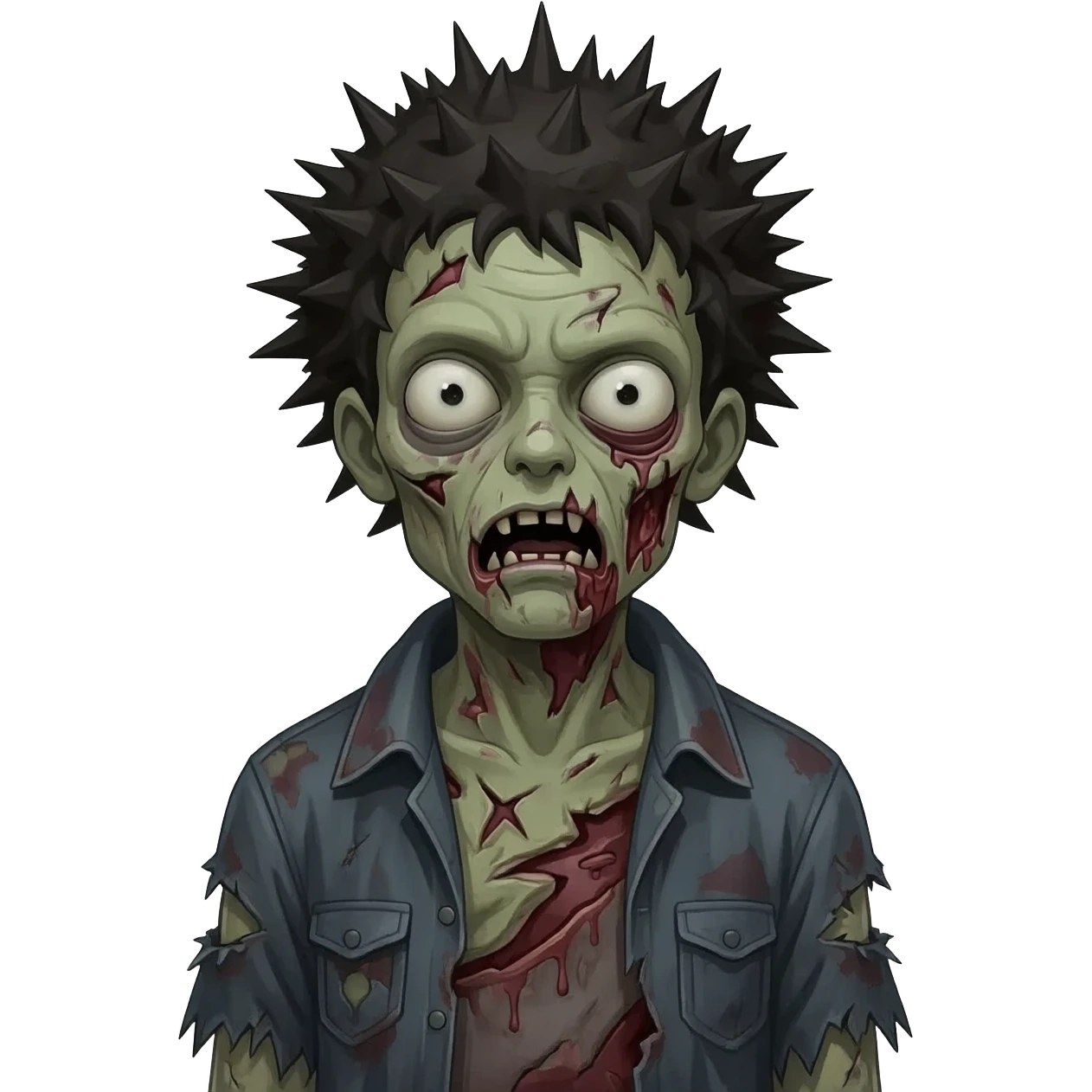 Zombie with spikes Afro emoji