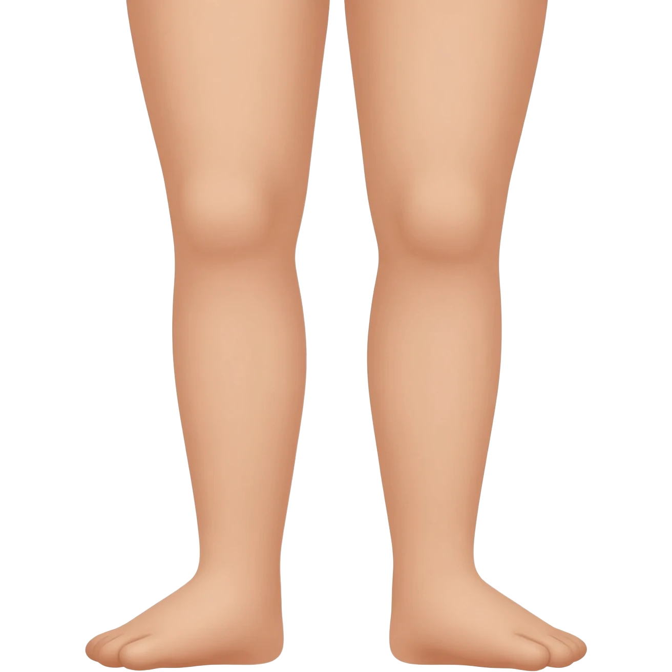 “Educational illustration of human legs, simple anatomical drawing style for children, soft colors, white background, educational cartoon style, showing thighs, knees and calves in a clear and easy to understand way for a children's book.” emoji