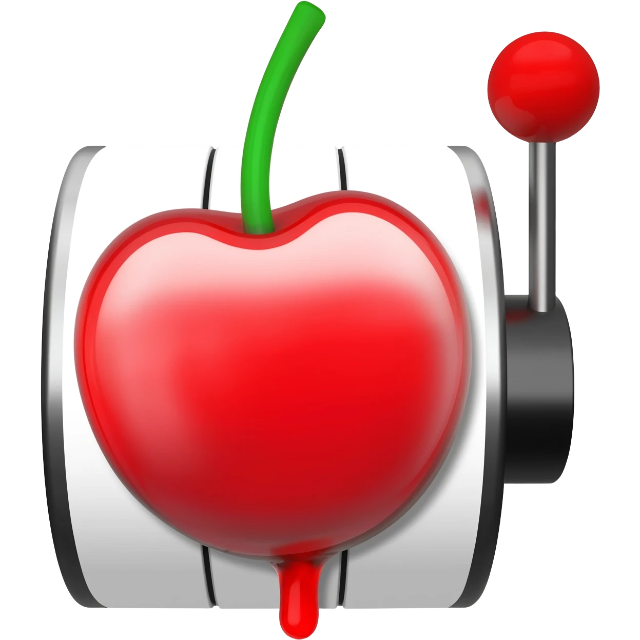 slot machine cherry symbol looking delicious and refreshing emoji