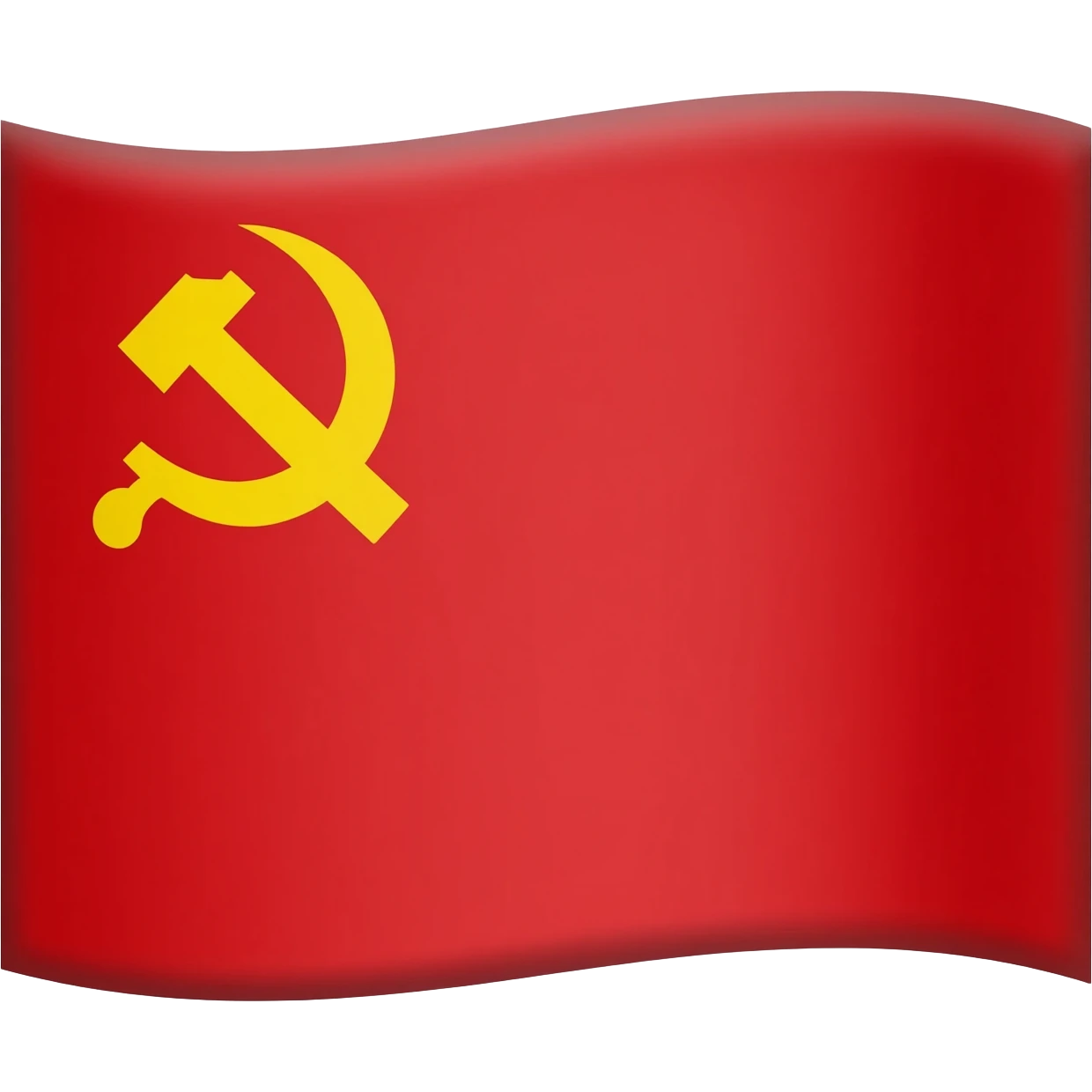 A red flag that has a yellow hammer and a sickle in the top left of the flag emoji